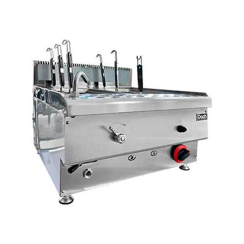 Máquina para cocción de pastas industrial a gas con 6 canastillas