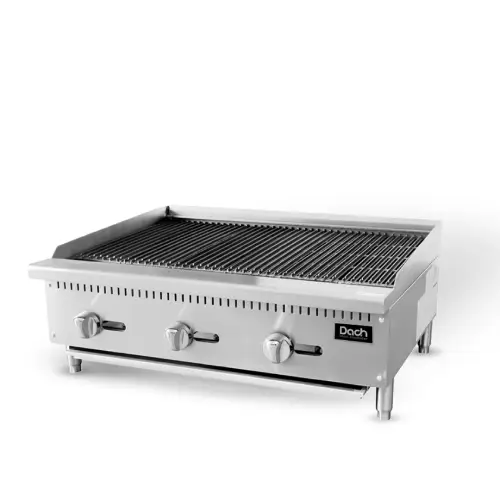 Parrilla a gas de fierro fundido con piedra volcánica 90 cm